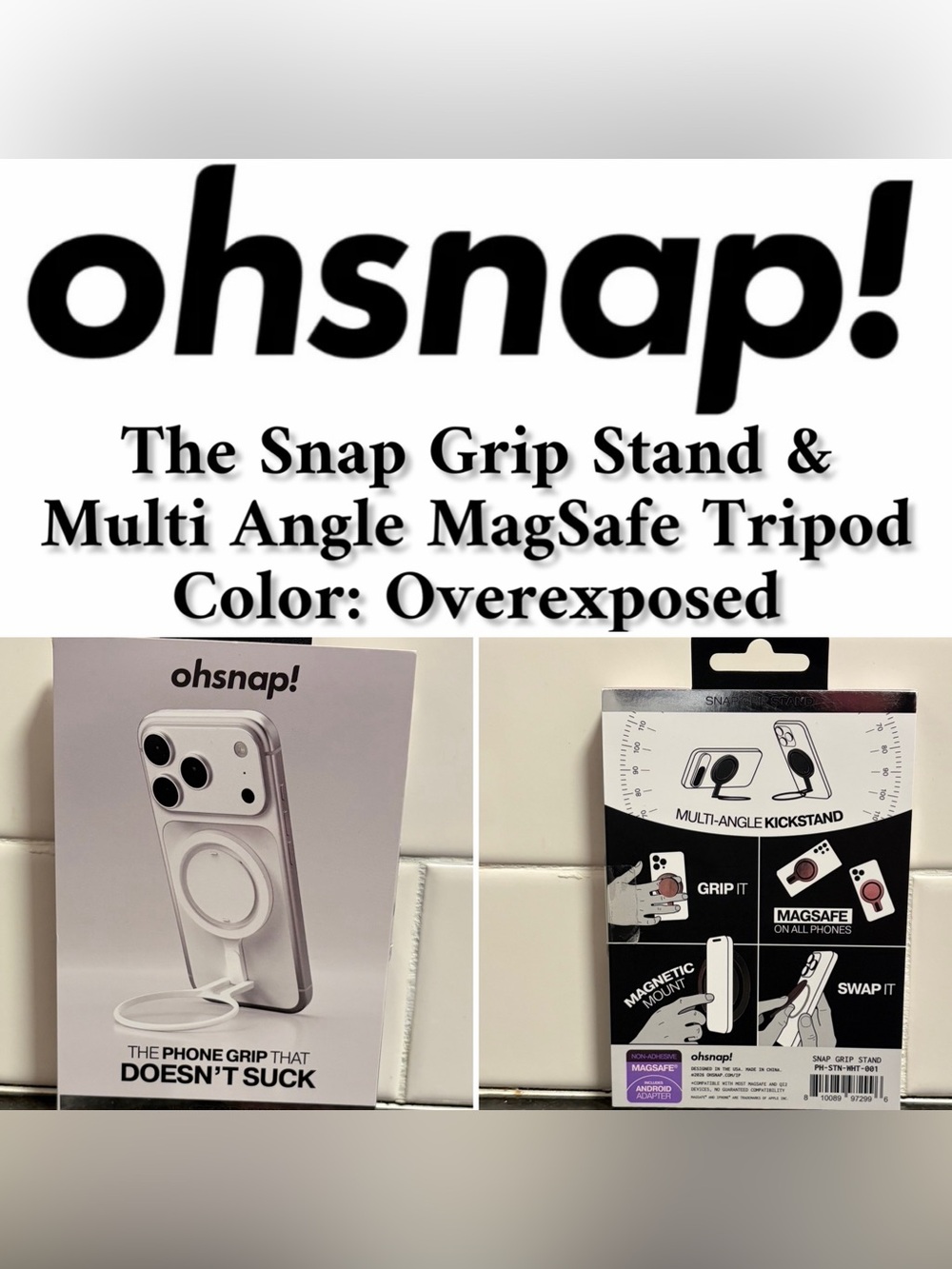 OhSnap! The Snap Grip Stand & Multi Angle MagSafe Tripod - New/Sealed (New)